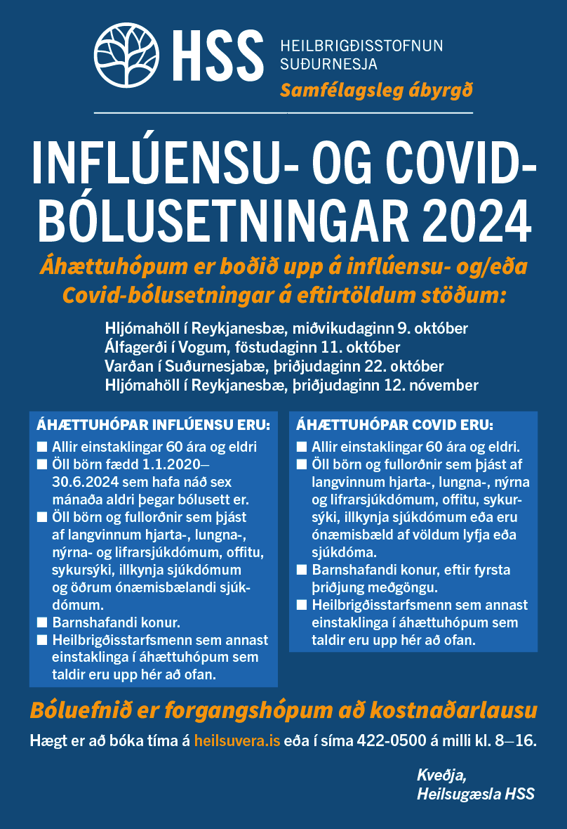 Inflúensu og Covid bólusetningar